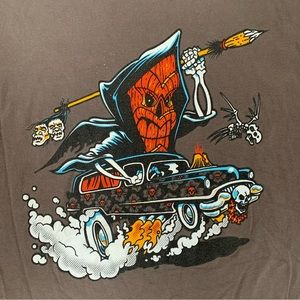 The Greaser Blair Slayer T- Shirt Death Drinks A Mai Tai Tiki Men’s L Army Green